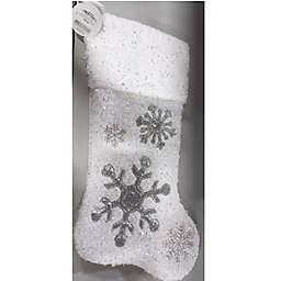 Sparkles and Snowflakes Applique Christmas Stocking 20.5 Inch SG0256