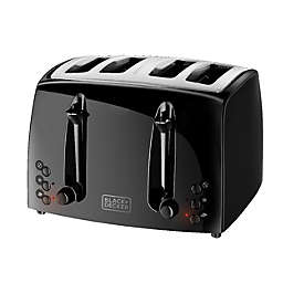 Black and Decker 4-Slice Toaster with Extra Wide Slots in Black