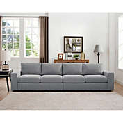 Contemporary Home Living 120" Gray Stylish 4 Seater Sofa