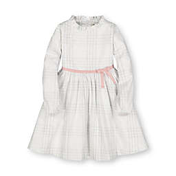 Hope & Henry Girls' Ruffle Neck Empire Waist Dress (Soft White Pencil Sketch Plaid, 6-12 Months)