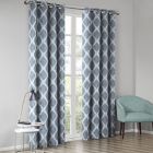 Alternate image 0 for JLA Home SUNSMART Blakesly Blackout Curtains Patio Window, Ikat Print, Grommet Top Living Room Decor, Thermal Insulated Light Blocking Drape for Bedroom and Apartments, 50" x 95", Navy
