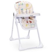Costway Baby High Chair Folding Feeding Chair with Multiple Recline and Height Positions-Beige