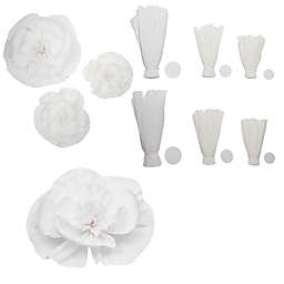 Okuna Outpost White?3D Wall Flowers?for Birthday Party Backdrop or Wedding (3 Sizes, 6 Pack)