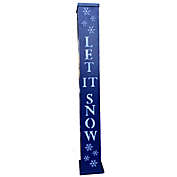 "Let It Snow" Outdoor Decorative LED Light Post, Battery Operated, Timer Included, Christmas Décor for Outdoors/Indoors - Blue - Seasonal Expressions