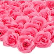 Juvale Silk Pink Rose Flower Heads for Decorations (3 in, 50 Pack)