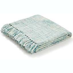 Americanflat Knitted Throw Blanket in Nile Blue with Decorative Fringe 100% Acrylic - 50