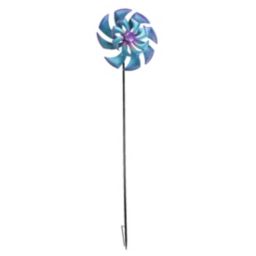 Direct International Purple and Blue Metal Wind Spinner Garden Stake Outdoor Decor Kinetic Yard Art 45 Inches