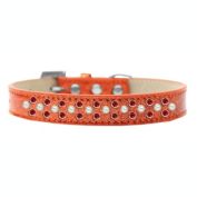 Mirage Pet Products Sprinkles Ice Cream Dog Collar Pearl and Red Crystals Size 12 Orange