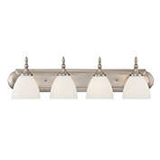 Savoy House Herndon 4-Light Bathroom Vanity Light with White Frosted Glass (30" W x 8" H)