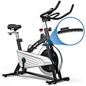 Costway-CA 30Lbs Magnetic Fixed Indoor Training Bicycle with Monitor for Gym and House