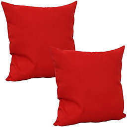 Sunnydaze Set of 2 Outdoor Throw Pillows - 15-Inch Square - Red