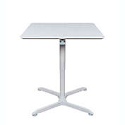 Luxor 36" Pneumatic Height Adjustable Square Cafe Table - White