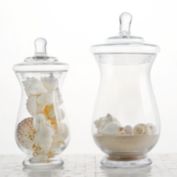 Balsa Circle  2 Pieces 10" 12" Clear Glass Apothecary Jars Lids