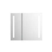 Vyaya Erie 30 in. W x 26 in. H Rectangular Silver Aluminum Recessed or Surface Mount LED Mirror Medicine Cabinet