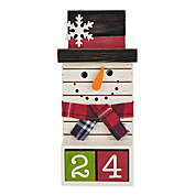 Contemporary Home Living 11" White and Black Snowman Tabletop Block Advent Calendar