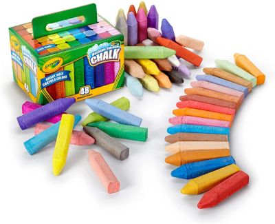 Crayola Washable Sidewalk Chalk in Assorted Colors, 48 Count Multicolored
