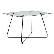 Monarch Specialties I 1069 Dining Table - 36&quot; X 48&quot; / Chrome With 8mm Tempered Glass