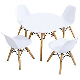 Costway 5 Piece Kids Mid-Century Modern Table Chairs Set