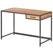 mDesign Metal & Wood Home Office Desk with Right Drawer