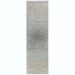 Inspire Me! Home Decor Elegance FAR02 Gray/Silver/Ivory Indoor Area Rug - 2'2 X 7'6