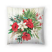 Red Floral I by Pi Holiday Throw Pillow - Americanflat - 16" x 16"