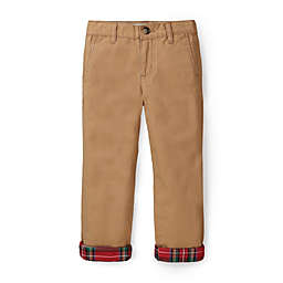 Hope & Henry Boys' Lined Chino Pant (Honey Brown with Plaid Lining, 4)