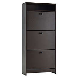 HomCom Trendy Shoe Storage Cabinet with 3 Large Fold-Out Drawers & a Spacious Top Surface for Small Items, Espresso