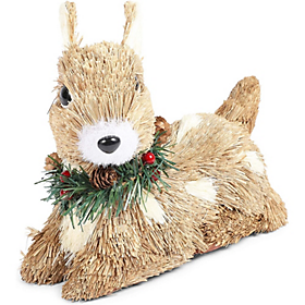 11.5 in. Juvale Sisal Easter Bunny Figure Home and Table Decoration 