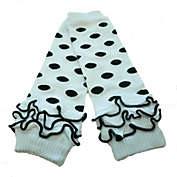 Wrapables Polka Dots & Ruffles Baby Leg Warmers / White