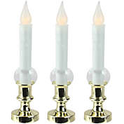 Northlight Set of 3 White LED C5 Flickering Window Christmas Candle Lamps with Timer 8.5"