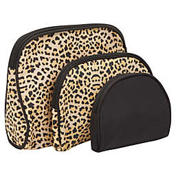 Glamlily 3 Pieces Leopard Makeup Bags Set for Women, Cosmetic Travel Pouch Toiletry Organizer