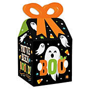 Big Dot of Happiness You&#39;ve Been Booed - Square Favor Gift Boxes - Ghost Halloween Party Bow Boxes - Set of 12