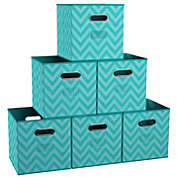 Ornavo Home Chevron Foldable Storage Cube Bin with Dual Handles
