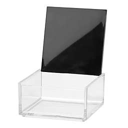 mDesign Organizer Box, Decorative Mirror Lid for Bath Vanity