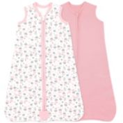 Bublo Baby Baby Wearable Blanket, Cotton Sleep Sacks for 6-12 Months, 2 Pack Unisex Sleeping Bag Sack, Medium Size, 2-Way Zipper, 0.5 Tog Breathable Cotton