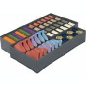 Bonison 4-Pieces Underwear Organizer Drawer Storage Box Bin, Dark Grey