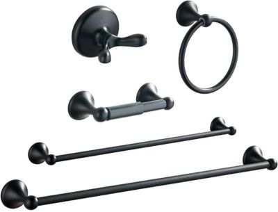 Bathroom Hardware Accessory Set Includes 24'' Towel Bar, Toilet Paper Holder, Hand