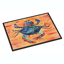 Caroline's Treasures Female Blue Crab on Orange Indoor or Outdoor Mat 24x36 36 x 24