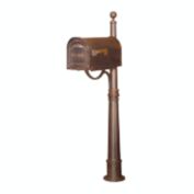 Special Lite Products Classic Curbside Mailbox with Ashland Mailbox Post Unit - Copper