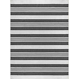 nuLOOM Lena Machine Washable Striped Area Rug, Gray, 7'x9'