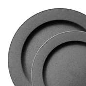 Smarty Had A Party Matte Charcoal Gray Round Disposable Plastic Dinnerware Value Set (120 Dinner Plates + 120 Salad Plates)