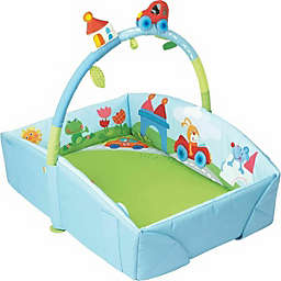 HABA Whimsy City Soft Fabric Play Gym with Detachable Arch - Use as a Play Surface, Changing Area or Small Bed