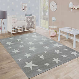 Paco Home Kids Rug with Stars for Nursery Starry Sky in grey white pastel