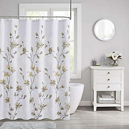 Madison Park. 65% Rayon 35% Polyester Floral Printed Burnout Shower Curtain.