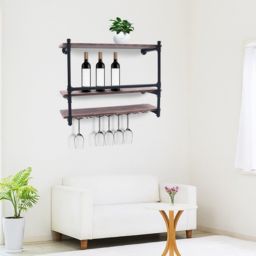 Infinity Merch Wall Mounted Metal Wine Rack Bottle