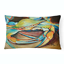 Caroline's Treasures Blue Crab Canvas Fabric Decorative Pillow 12 x 16