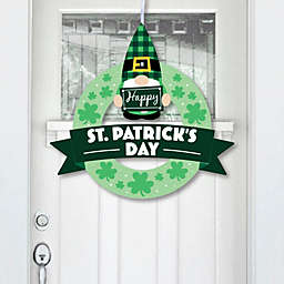 Big Dot of Happiness Irish Gnomes - Outdoor St. Patrick's Day Party Decor - Front Door Wreath