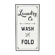 Contemporary Home Living 24.25" White and Black Efia Vertical Laundry Themed Sign