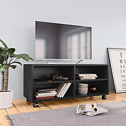 vidaXL TV Cabinet with Castors Black 35.4