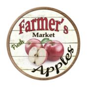Smart Blonde Farmers Market Apples Novelty Metal Circular Sign C-604